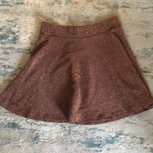 Rose gold glitter skater skirt